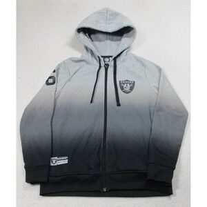 Las Vegas Raiders Hoodie Mens Medium Gray Black NFL Football Zip Team Apparel